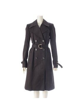 Gucci Cotton Long Trench Coat Black 42